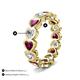 3 - Trisha 4.31 ctw Heart Shape Natural Diamond & Rhodolite Garnet (4.00 mm) Eternity Band 