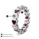 3 - Trisha 4.24 ctw Heart Shape Natural Diamond & Red Garnet (4.00 mm) Eternity Band 