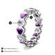 3 - Trisha 3.54 ctw Heart Shape Lab Grown Diamond & Amethyst (4.00 mm) Eternity Band 