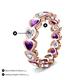 3 - Trisha 3.54 ctw Heart Shape Lab Grown Diamond & Amethyst (4.00 mm) Eternity Band 