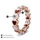 3 - Trisha 4.24 ctw Heart Shape Lab Grown Diamond & Red Garnet (4.00 mm) Eternity Band 