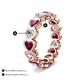 3 - Trisha 4.31 ctw Heart Shape Lab Grown Diamond & Rhodolite Garnet (4.00 mm) Eternity Band 