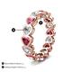 3 - Trisha 3.75 ctw Heart Shape Lab Grown Diamond & Pink Tourmaline (4.00 mm) Eternity Band 