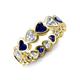 4 - Trisha 4.38 ctw Heart Shape Natural Diamond & Lab Created Blue Sapphire (4.00 mm) Eternity Band 