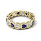 5 - Trisha 4.38 ctw Heart Shape Natural Diamond & Lab Created Blue Sapphire (4.00 mm) Eternity Band 