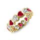 4 - Trisha 4.52 ctw Heart Shape Natural Diamond & Lab Created Ruby (4.00 mm) Eternity Band 