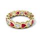 5 - Trisha 4.52 ctw Heart Shape Natural Diamond & Lab Created Ruby (4.00 mm) Eternity Band 