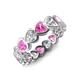 4 - Trisha 4.45 ctw Heart Shape Natural Diamond & Lab Created Pink Sapphire (4.00 mm) Eternity Band 