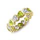 4 - Trisha 3.75 ctw Heart Shape Natural Diamond & Peridot (4.00 mm) Eternity Band 