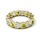 5 - Trisha 3.75 ctw Heart Shape Natural Diamond & Peridot (4.00 mm) Eternity Band 