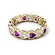 5 - Trisha 3.54 ctw Heart Shape Natural Diamond & Amethyst (4.00 mm) Eternity Band 