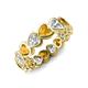 4 - Trisha 3.54 ctw Heart Shape Natural Diamond & Citrine (4.00 mm) Eternity Band 