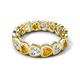 5 - Trisha 3.54 ctw Heart Shape Natural Diamond & Citrine (4.00 mm) Eternity Band 