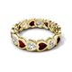 5 - Trisha 4.24 ctw Heart Shape Natural Diamond & Red Garnet (4.00 mm) Eternity Band 