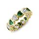 4 - Trisha 3.47 ctw Heart Shape Natural Diamond & Lab Created Emerald (4.00 mm) Eternity Band 