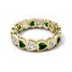 5 - Trisha 3.47 ctw Heart Shape Natural Diamond & Lab Created Emerald (4.00 mm) Eternity Band 