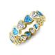 4 - Trisha 4.24 ctw Heart Shape Natural Diamond & Blue Topaz (4.00 mm) Eternity Band 