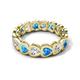 5 - Trisha 4.24 ctw Heart Shape Natural Diamond & Blue Topaz (4.00 mm) Eternity Band 