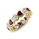 4 - Trisha 4.31 ctw Heart Shape Natural Diamond & Rhodolite Garnet (4.00 mm) Eternity Band 