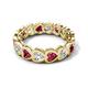 5 - Trisha 3.75 ctw Heart Shape Natural Diamond & Pink Tourmaline (4.00 mm) Eternity Band 