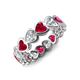 4 - Trisha 4.52 ctw Heart Shape Natural Diamond & Lab Created Ruby (4.00 mm) Eternity Band 