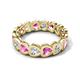 5 - Trisha 4.45 ctw Heart Shape Natural Diamond & Lab Created Pink Sapphire (4.00 mm) Eternity Band 