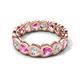 5 - Trisha 4.45 ctw Heart Shape Natural Diamond & Lab Created Pink Sapphire (4.00 mm) Eternity Band 