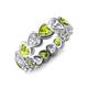 4 - Trisha 3.75 ctw Heart Shape Natural Diamond & Peridot (4.00 mm) Eternity Band 