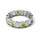 5 - Trisha 3.75 ctw Heart Shape Natural Diamond & Peridot (4.00 mm) Eternity Band 