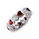 4 - Trisha 4.24 ctw Heart Shape Natural Diamond & Red Garnet (4.00 mm) Eternity Band 