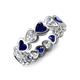 4 - Trisha 4.38 ctw Heart Shape Lab Grown Diamond & Lab Created Blue Sapphire (4.00 mm) Eternity Band 