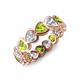 4 - Trisha 3.75 ctw Heart Shape Lab Grown Diamond & Peridot (4.00 mm) Eternity Band 