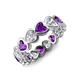 4 - Trisha 3.54 ctw Heart Shape Lab Grown Diamond & Amethyst (4.00 mm) Eternity Band 