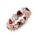 4 - Trisha 4.24 ctw Heart Shape Lab Grown Diamond & Red Garnet (4.00 mm) Eternity Band 