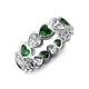 4 - Trisha 3.47 ctw Heart Shape Lab Grown Diamond & Lab Created Emerald (4.00 mm) Eternity Band 