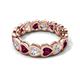 5 - Trisha 4.31 ctw Heart Shape Lab Grown Diamond & Rhodolite Garnet (4.00 mm) Eternity Band 