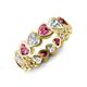 4 - Trisha 3.75 ctw Heart Shape Lab Grown Diamond & Pink Tourmaline (4.00 mm) Eternity Band 