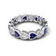 5 - Trisha 4.38 ctw Heart Shape Lab Grown Diamond & Lab Created Blue Sapphire (4.00 mm) Eternity Band 