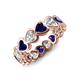 4 - Trisha 4.38 ctw Heart Shape Lab Grown Diamond & Lab Created Blue Sapphire (4.00 mm) Eternity Band 