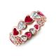 4 - Trisha 4.52 ctw Heart Shape Lab Grown Diamond & Lab Created Ruby (4.00 mm) Eternity Band 