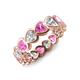 4 - Trisha 4.45 ctw Heart Shape Lab Grown Diamond & Lab Created Pink Sapphire (4.00 mm) Eternity Band 