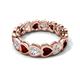 5 - Trisha 4.24 ctw Heart Shape Lab Grown Diamond & Red Garnet (4.00 mm) Eternity Band 