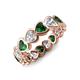 4 - Trisha 3.47 ctw Heart Shape Lab Grown Diamond & Lab Created Emerald (4.00 mm) Eternity Band 