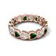 5 - Trisha 3.47 ctw Heart Shape Lab Grown Diamond & Lab Created Emerald (4.00 mm) Eternity Band 