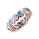 4 - Trisha 4.24 ctw Heart Shape Lab Grown Diamond & Blue Topaz (4.00 mm) Eternity Band 