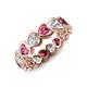 4 - Trisha 3.75 ctw Heart Shape Lab Grown Diamond & Pink Tourmaline (4.00 mm) Eternity Band 