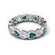 5 - Trisha 4.24 ctw Heart Shape Lab Grown Diamond & London Blue Topaz (4.00 mm) Eternity Band 