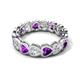 5 - Trisha 3.54 ctw Heart Shape Lab Grown Diamond & Amethyst (4.00 mm) Eternity Band 