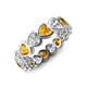 4 - Trisha 3.54 ctw Heart Shape Lab Grown Diamond & Citrine (4.00 mm) Eternity Band 