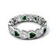 5 - Trisha 3.47 ctw Heart Shape Lab Grown Diamond & Lab Created Emerald (4.00 mm) Eternity Band 